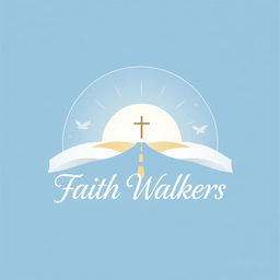 A logo design for "Faith Walkers," a church group that symbolizes faith and spiritual journey