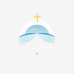 A logo design for "Faith Walkers," a church group that symbolizes faith and spiritual journey