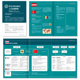 A structured booklet and flowchart design for the International Relations Division, featuring professional and academic elements