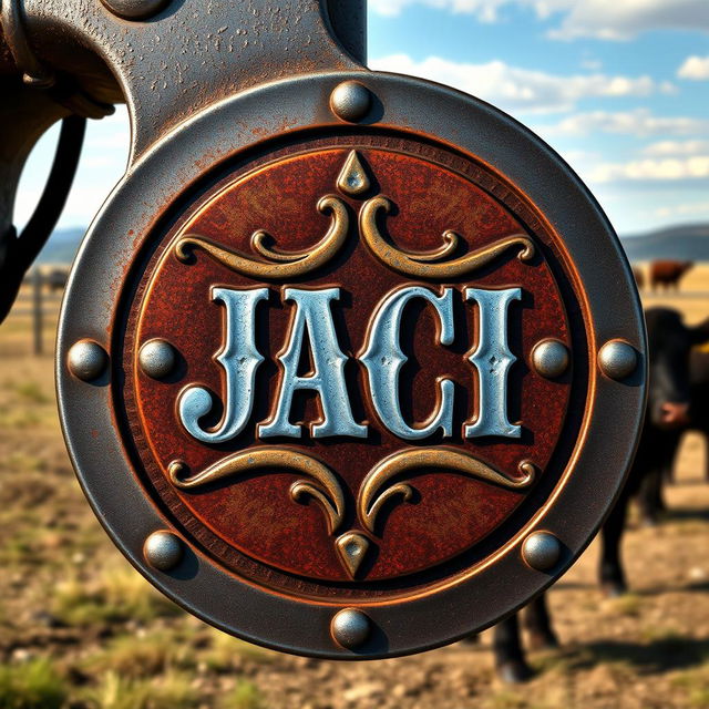 A livestock branding design featuring the initials 'JACI'