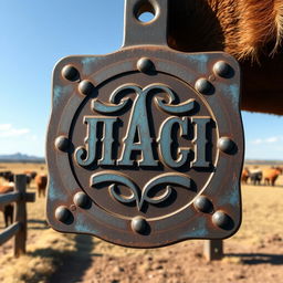 A livestock branding design featuring the initials 'JACI'