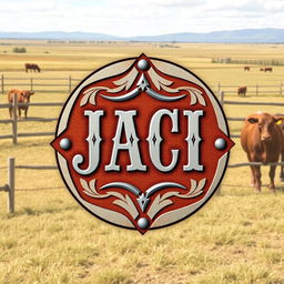 A livestock branding design featuring the initials 'JACI'