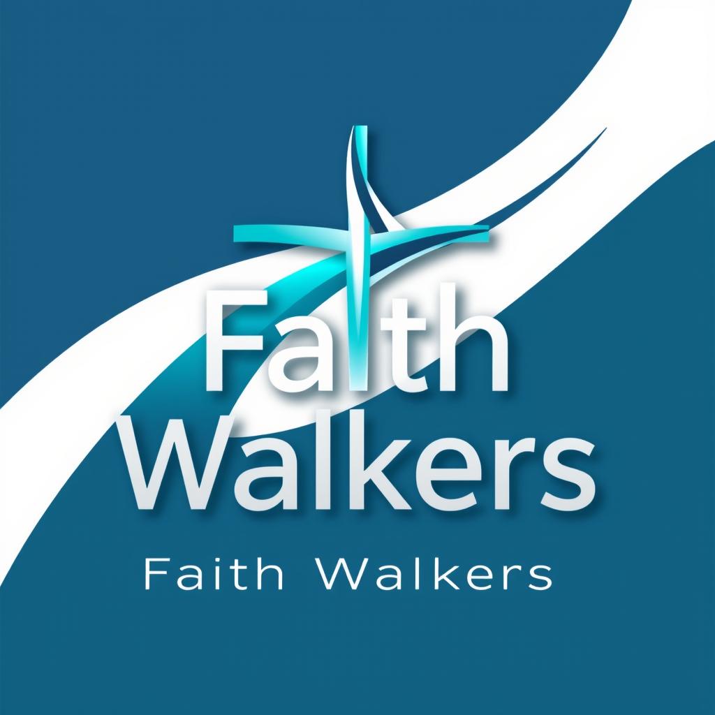 A contemporary logo for "Faith Walkers," a church cell group, designed with a modern and fresh aesthetic