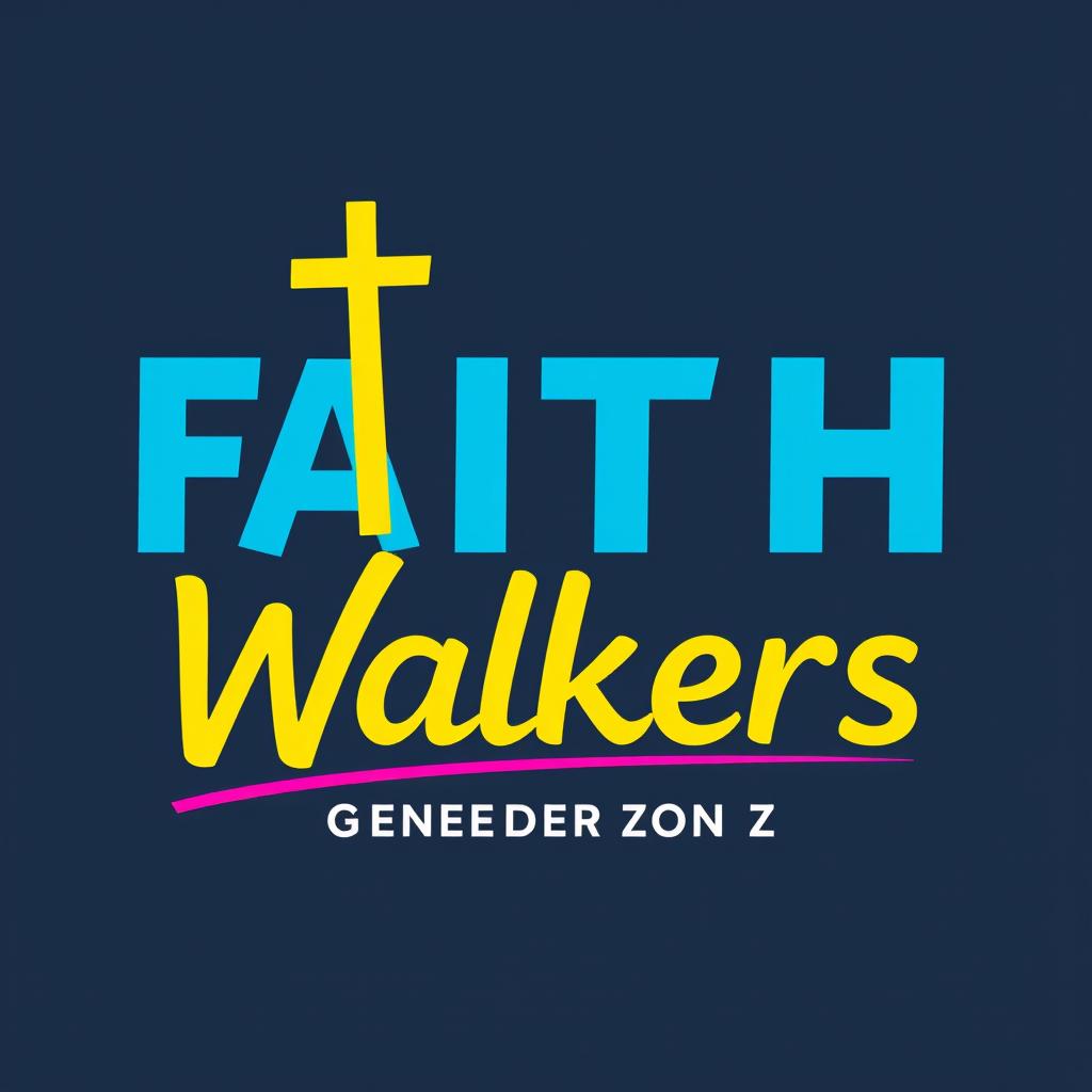 A modern and trendy logo for "Faith Walkers," designed to appeal to Generation Z