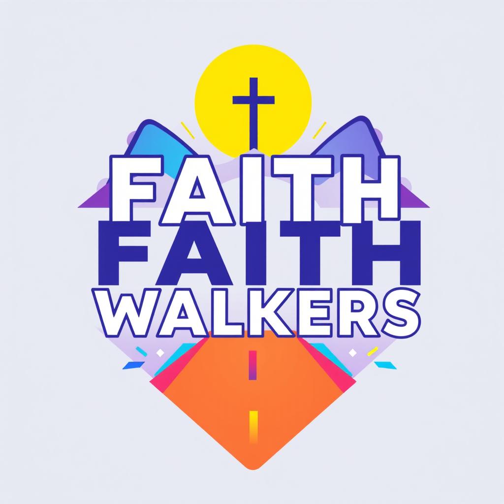 A modern and trendy logo for "Faith Walkers," designed to appeal to Generation Z