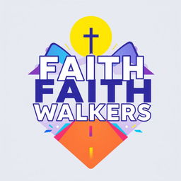 A modern and trendy logo for "Faith Walkers," designed to appeal to Generation Z