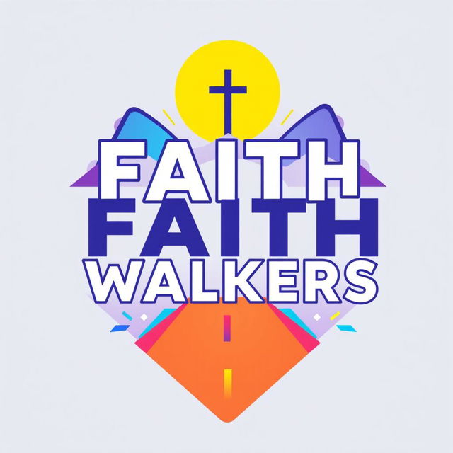 A modern and trendy logo for "Faith Walkers," designed to appeal to Generation Z