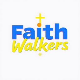 A modern and trendy logo for "Faith Walkers," designed to appeal to Generation Z