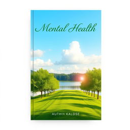 A serene and calming book cover design focusing on mental health