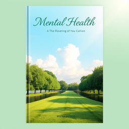 A serene and calming book cover design focusing on mental health