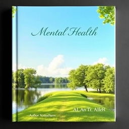 A serene and calming book cover design focusing on mental health