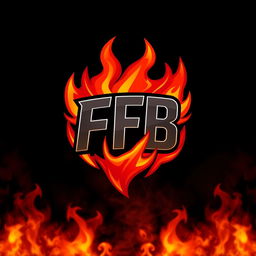 A dynamic gamer-style logo featuring the letters 'FFB' enveloped in flames