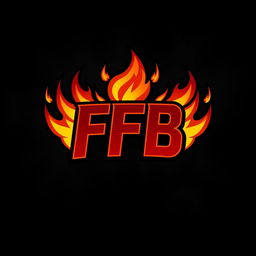 A dynamic gamer-style logo featuring the letters 'FFB' enveloped in flames