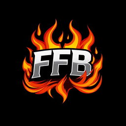 A dynamic gamer-style logo featuring the letters 'FFB' enveloped in flames