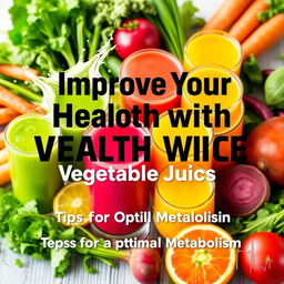 An eye-catching YouTube thumbnail promoting health improvement through vegetable juices