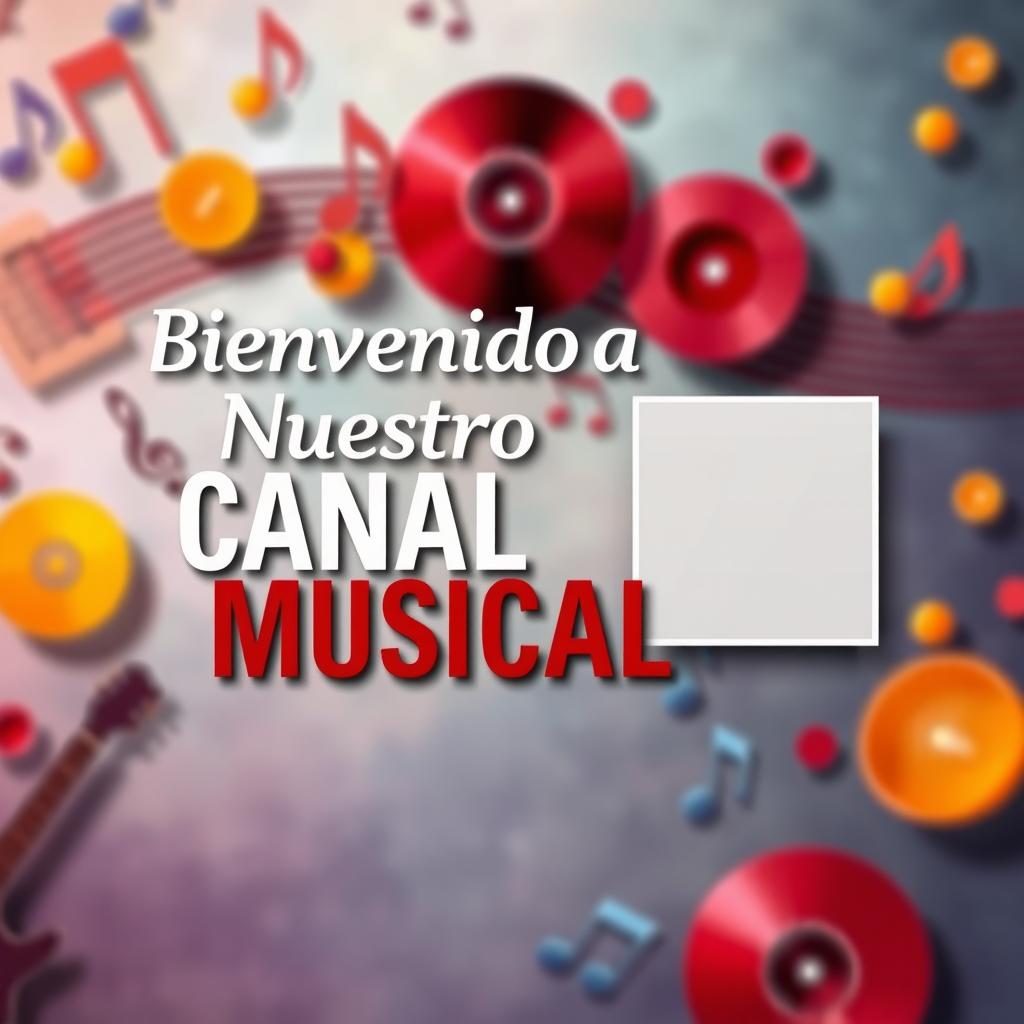 Miniatura atractiva para un video de introducción a un canal de música, con espacio reservado para insertar una foto personal