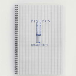 Design a physics notebook that symbolizes meticulous calculations and hidden creativity