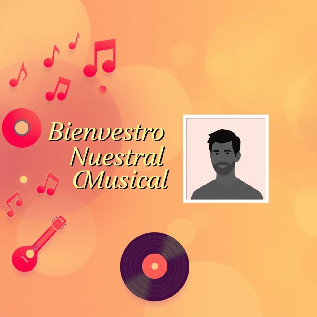 Miniatura atractiva para un video de introducción a un canal de música, con espacio reservado para insertar una foto personal