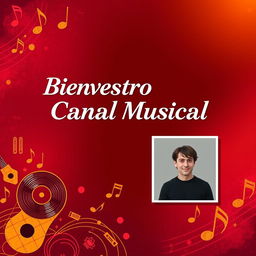 Miniatura atractiva para un video de introducción a un canal de música, con espacio reservado para insertar una foto personal