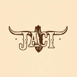 A rustic cattle brand design incorporating the initials JACI