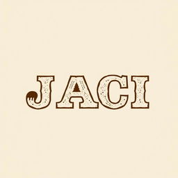 A rustic cattle brand design incorporating the initials JACI