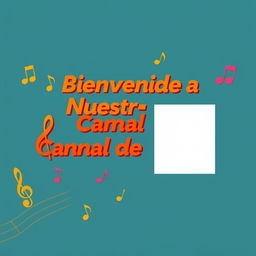 Miniatura atractiva en español para un video de introducción a un canal de música, con espacio reservado para insertar una foto personal