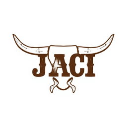 A traditional cattle brand design using the initials JACI