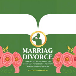 A book cover design illustrating the dynamics of marriage and divorce within the life of the Indonesian National Armed Forces (TNI)