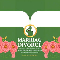 A book cover design illustrating the dynamics of marriage and divorce within the life of the Indonesian National Armed Forces (TNI)