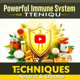 A compelling YouTube thumbnail showcasing powerful techniques and supplements for a stronger immune system