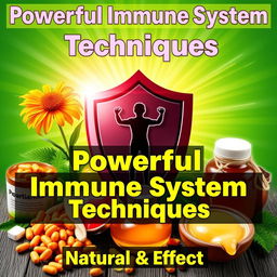 A compelling YouTube thumbnail showcasing powerful techniques and supplements for a stronger immune system