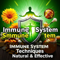 A compelling YouTube thumbnail showcasing powerful techniques and supplements for a stronger immune system