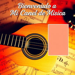 Miniatura atractiva para un video de introducción a tu canal de música con guitarra, con espacio para insertar una foto tuya