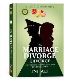 Book cover design illustrating the dynamics of marriage and divorce within the Indonesian Army (TNI AD)