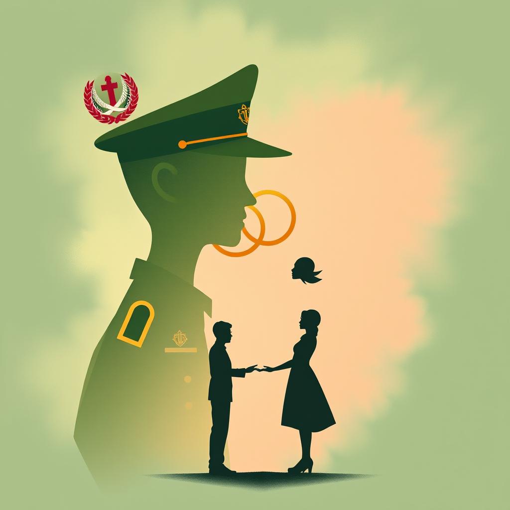 Illustration depicting the dynamics of marriage and divorce within the Indonesian Army (TNI Angkatan Darat)