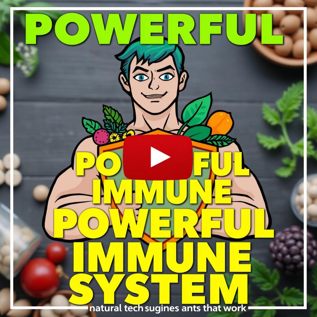 YouTube thumbnail for a video titled 'Powerful Immune System: Natural Techniques and Supplements that Work