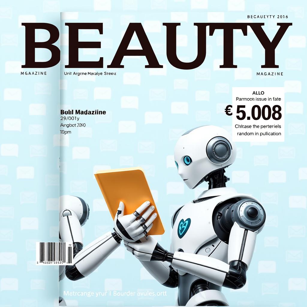 A realistic magazine cover with the large title 'BEAUTY' prominently displayed at the top