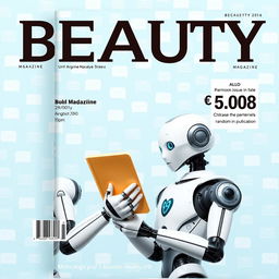 A realistic magazine cover with the large title 'BEAUTY' prominently displayed at the top