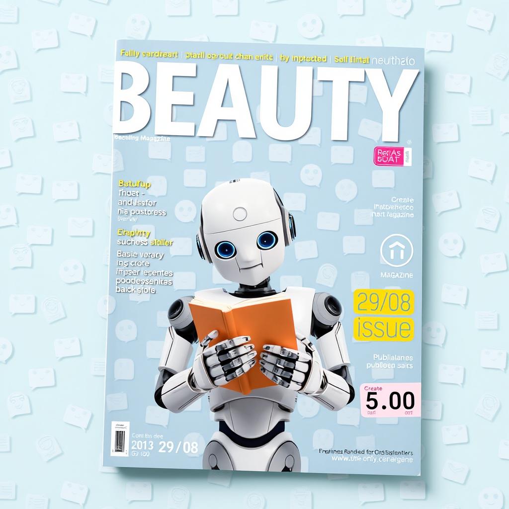 A realistic magazine cover with the large title 'BEAUTY' prominently displayed at the top