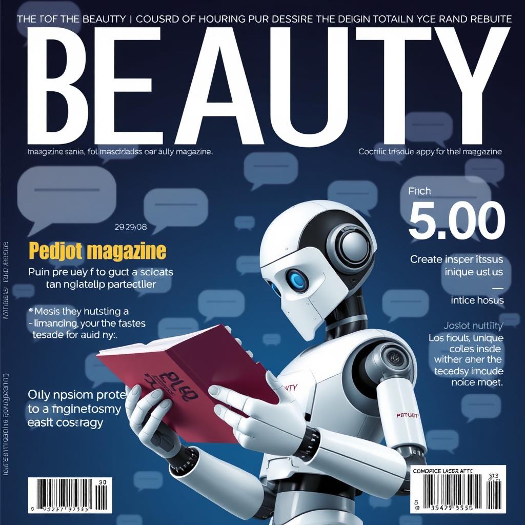 A realistic magazine cover with the large title "BEAUTY" at the top