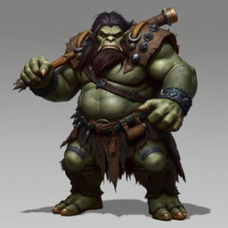 Groth is an impressive ogre, towering at about 10 feet tall with a powerful, muscular physique