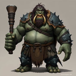 Groth is an impressive ogre, towering at about 10 feet tall with a powerful, muscular physique