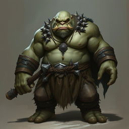 Groth is an impressive ogre, standing about 10 feet tall with a powerful, muscular build