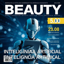 An Ultrarrealistic image featuring the word 'BEAUTY' displayed prominently at the top, set against a dark blue background filled with faint lines representing conversation, blurred and abstract