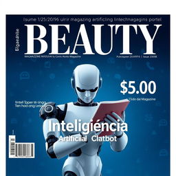 A large magazine cover design with the title 'BEAUTY' prominently displayed at the top