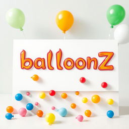 A playful and vibrant card design featuring the word 'balloonZ' at the top middle