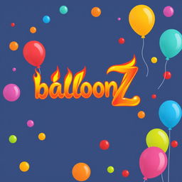 A playful and vibrant card design featuring the word 'balloonZ' at the top middle