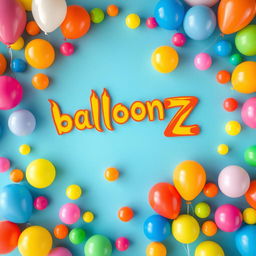 A playful and vibrant card design featuring the word 'balloonZ' at the top middle