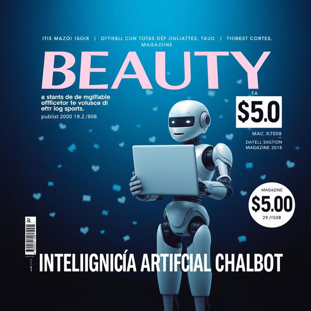 Create a realistic large magazine cover with the title 'BEAUTY' in bold at the top