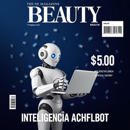 Create a realistic large magazine cover with the title 'BEAUTY' in bold at the top